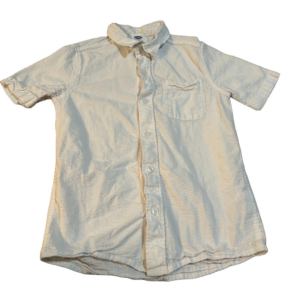 Boys Old Navy Textured Button Short Sleeve Dress Shirt Size Small